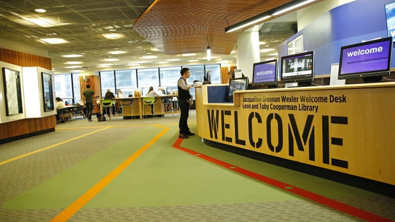 cooperman library reception desk