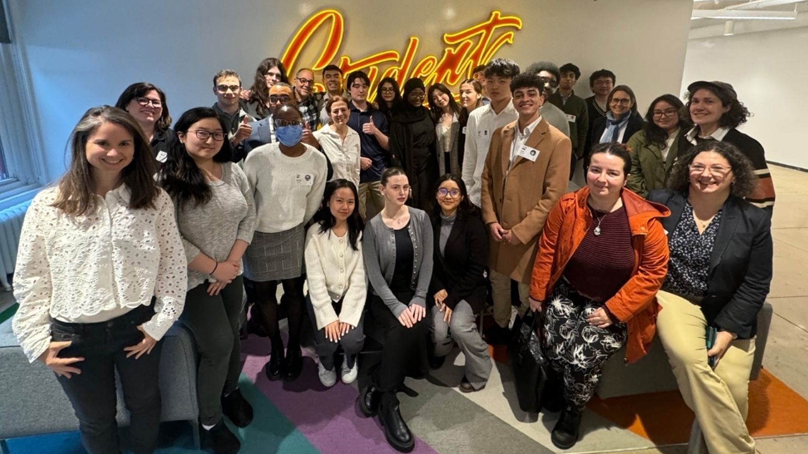 Hunter students and Cooperman Business Center staff visit the midtown offices of Chegg.