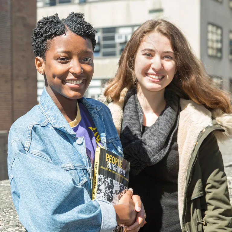 Two Hunter Students smiling