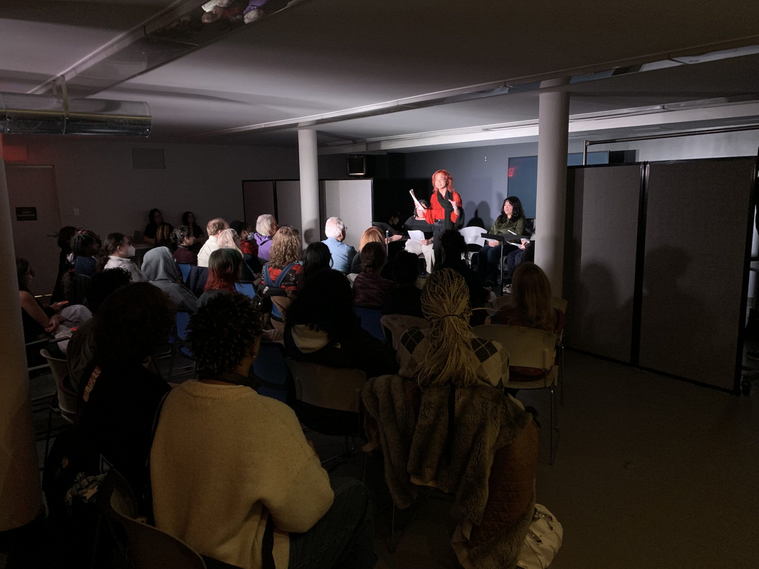 Students perform on stage at Hunter Underground