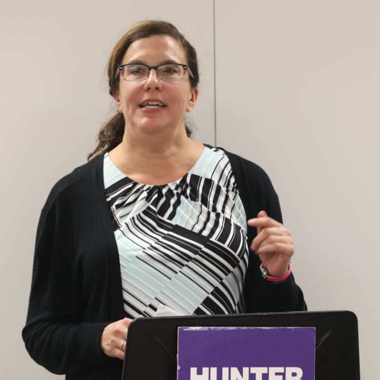 photo of leah garret speaking