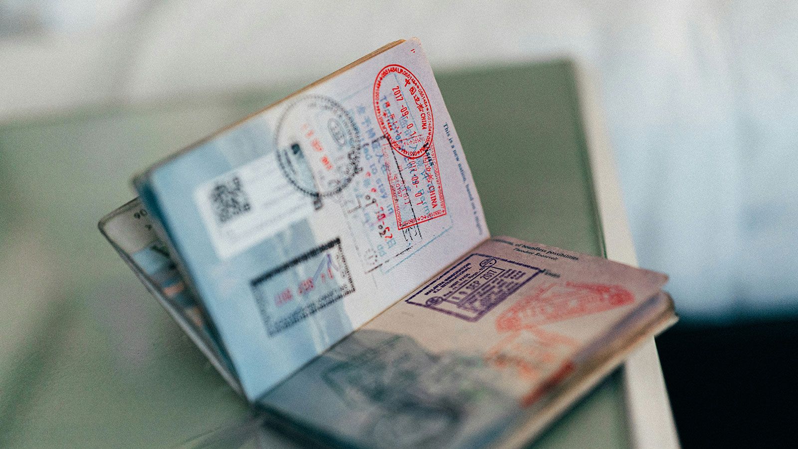 photo of visa passport book