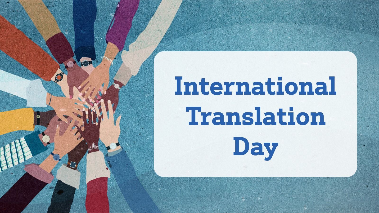 Poster for event (International Translation Day)