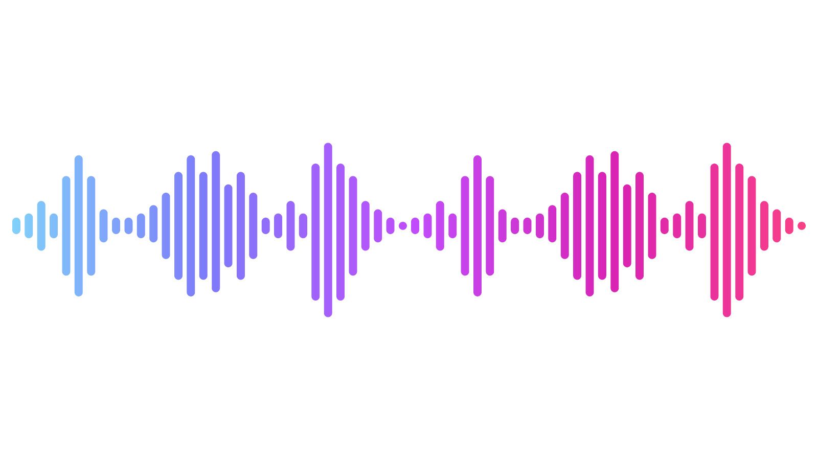 Music wave in a gradient fading from blue to purple to pink.