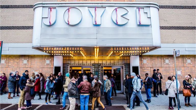 The entrance to the Joyce Theatre.