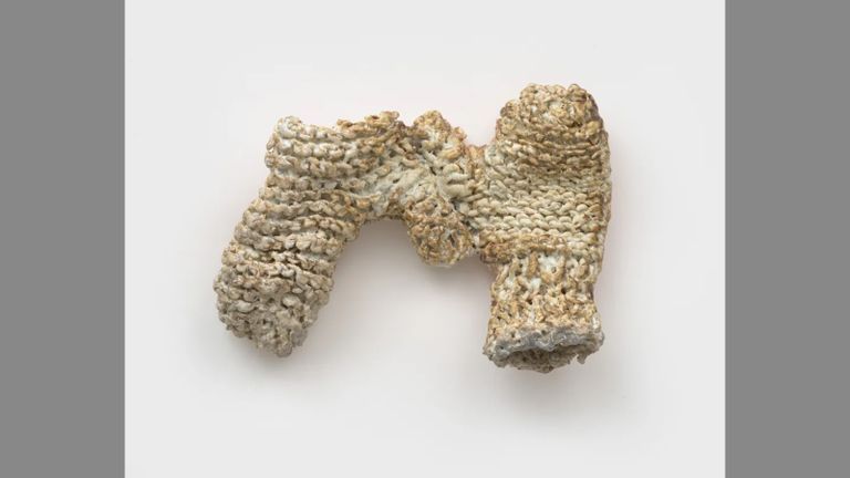Kristen Jensen, Untitled, 2025, Wood-fired porcelain, 9 x 11 x 4 in.