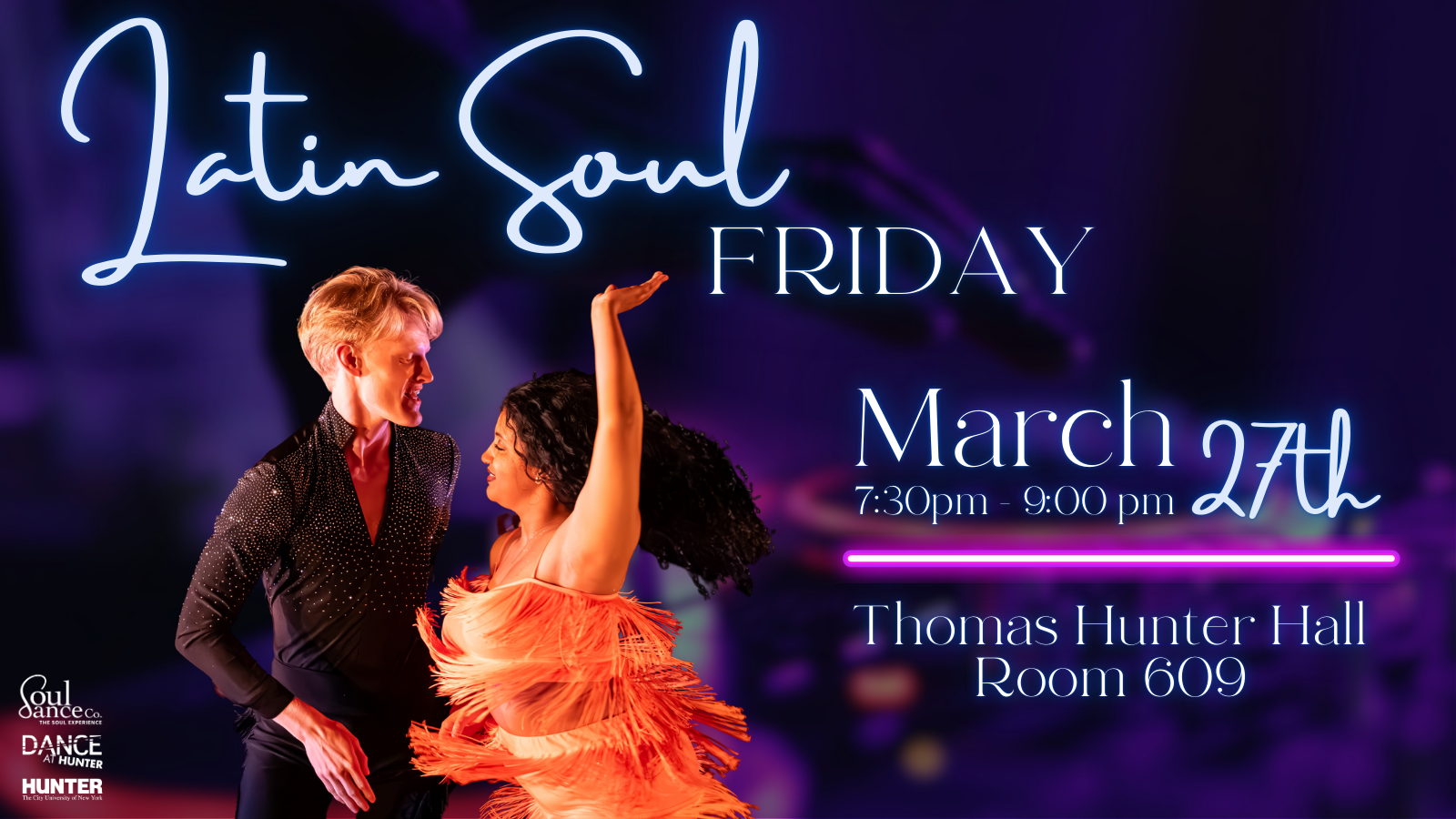 Two people dancing salsa.