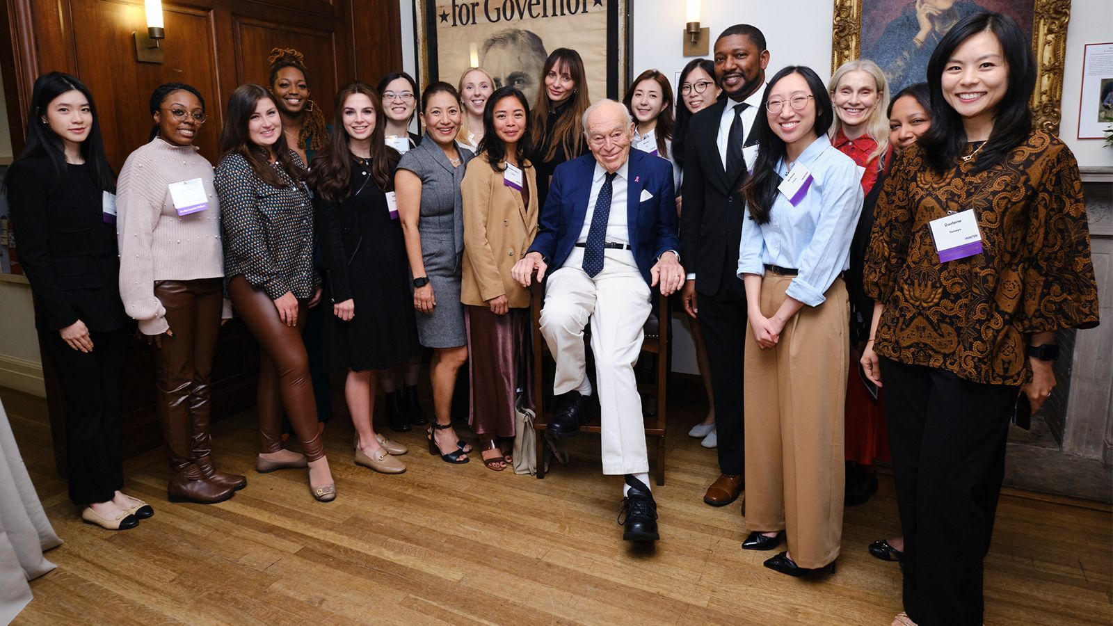 Leonard A. Lauder, center, with a cohort of Lauder Fellows.