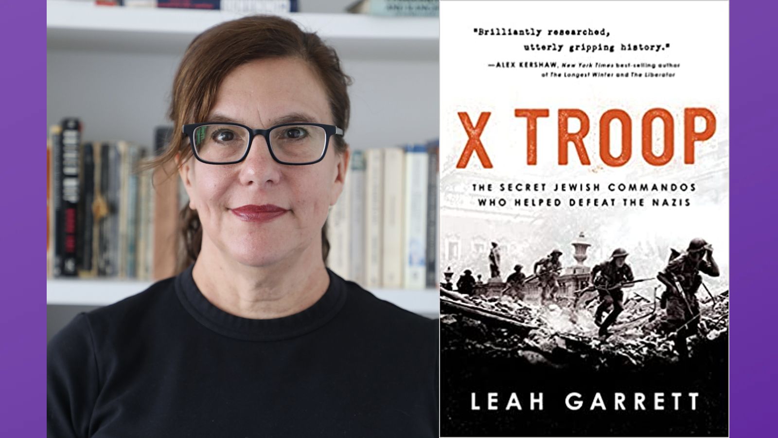 Leah Garrett and book cover for the book X-troop