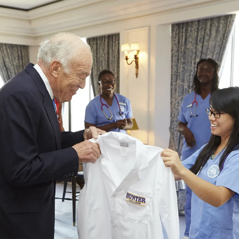Leonard Lauder with students