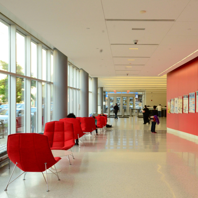 Placeholder: interior image of a library