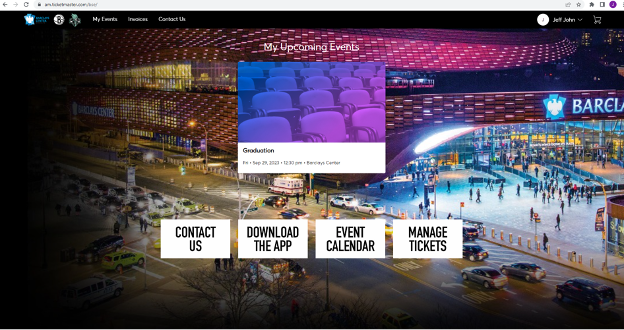 Graduation Tickets Home Screen