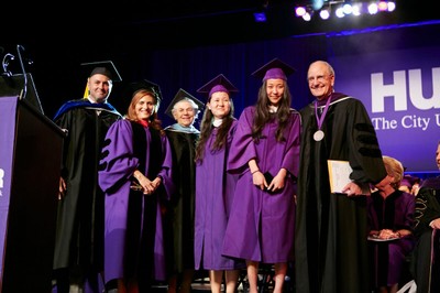 george mitchell on stage at Hunter commencement