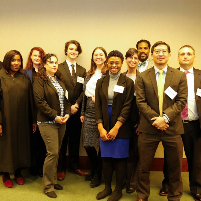 Moot Court session group photo.