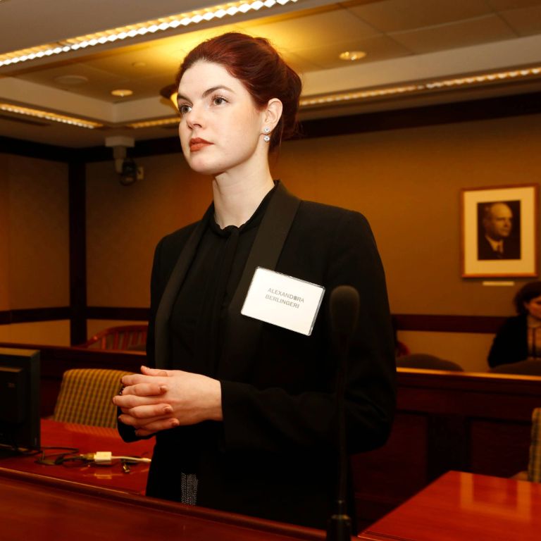 Pre-Law Student during Moot Court.