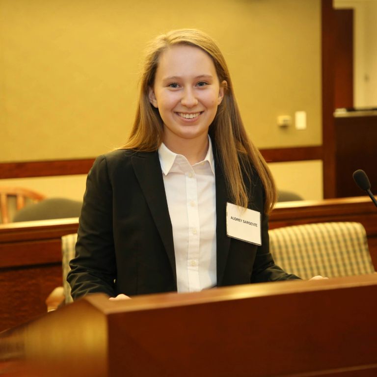 Pre-Law student attending Moot Court.