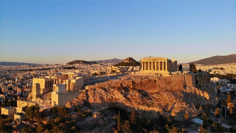 Athen building on a hill