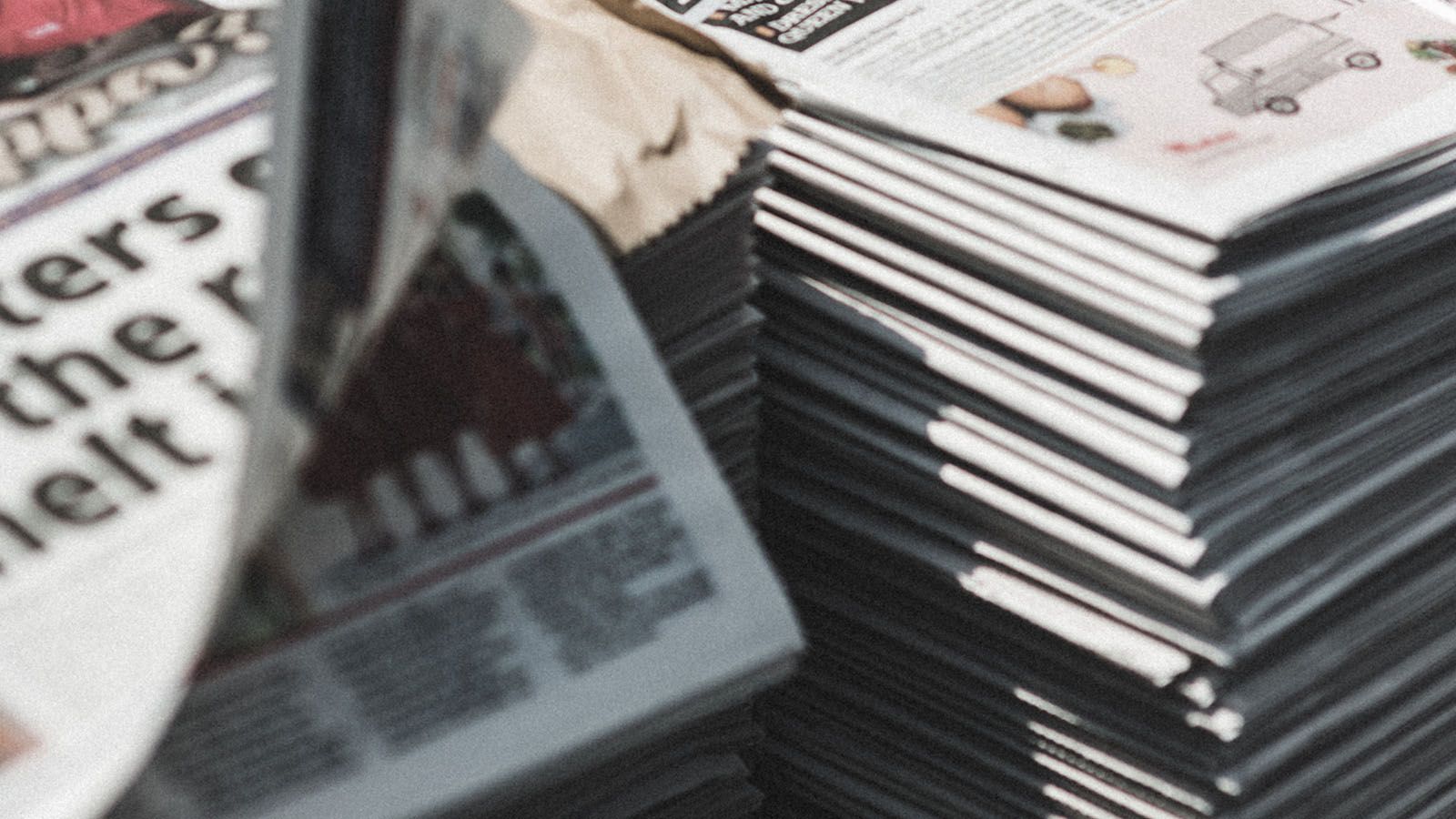 stacks of newspapers