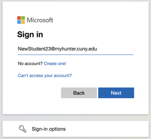 Office 365 login screen