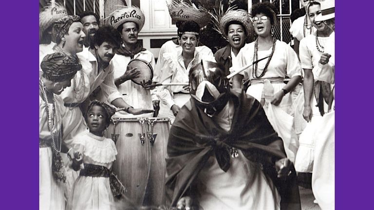 Puerto Rican contingent of the Hispanic Festival, San Francisco Bomba Collective, San Francisco, CA, 1981