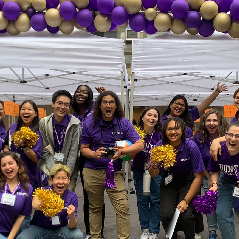 group of excited leaders at orientation