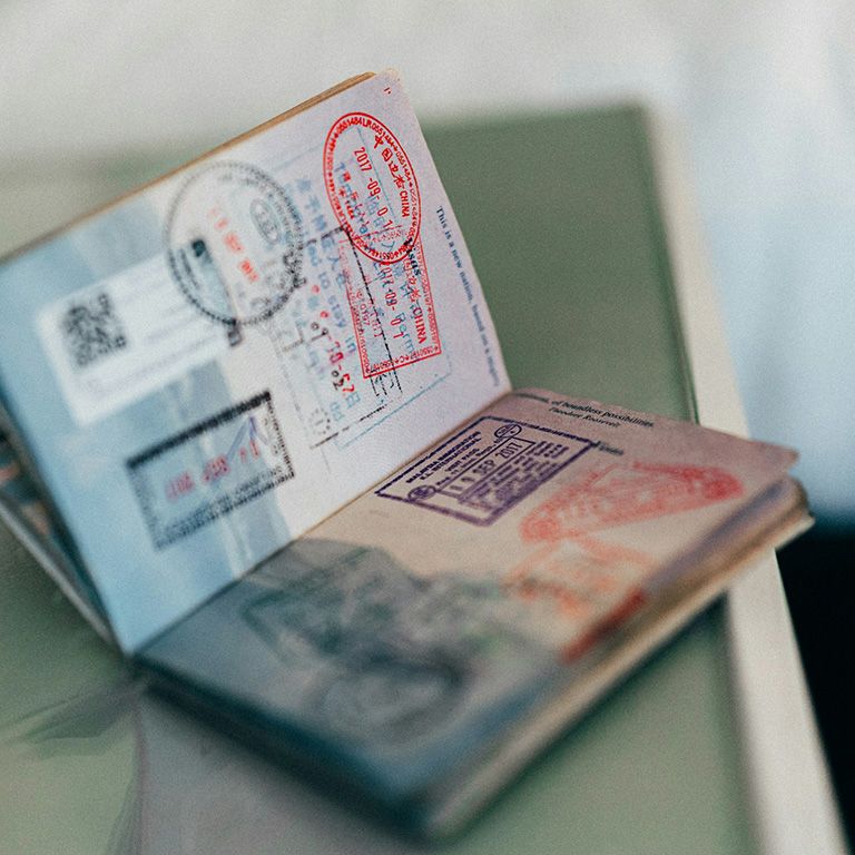passport on table