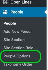 screenshot of people profile page configuration options