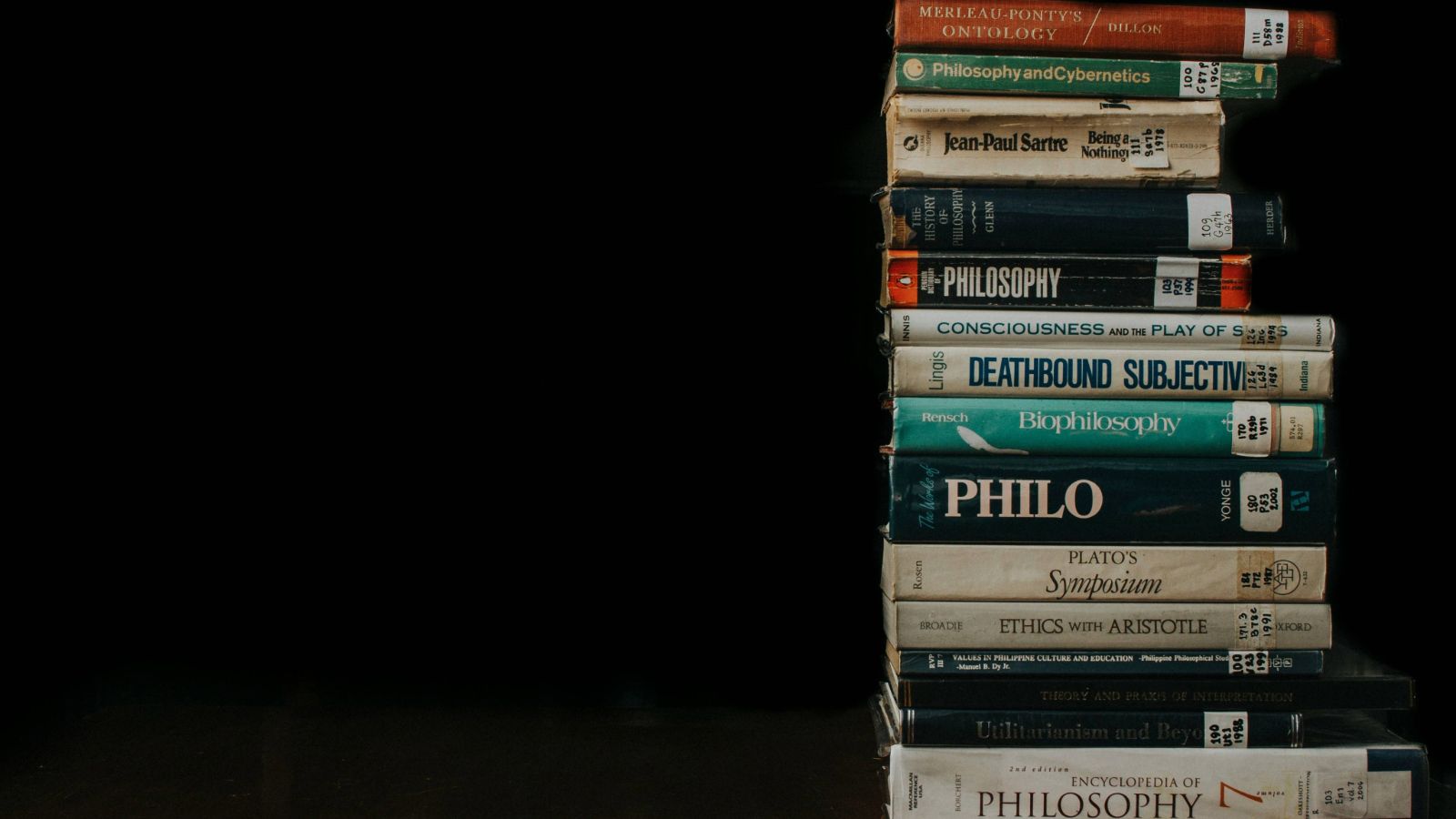 Stack of philosophical books