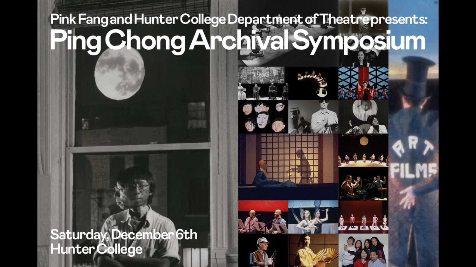 Collage of art for the Ping Chong Symposium