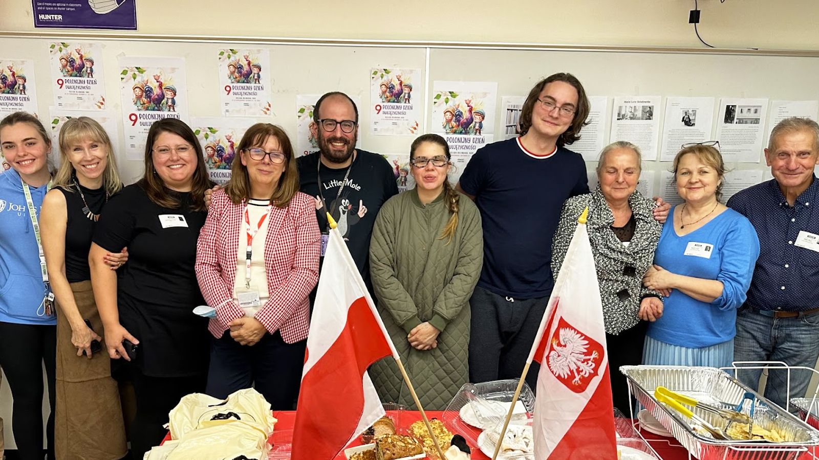 Students, professors, and friends of Hunter’s Polish Program celebrate Polish Bilingual Day. Photo: Danuta Światek