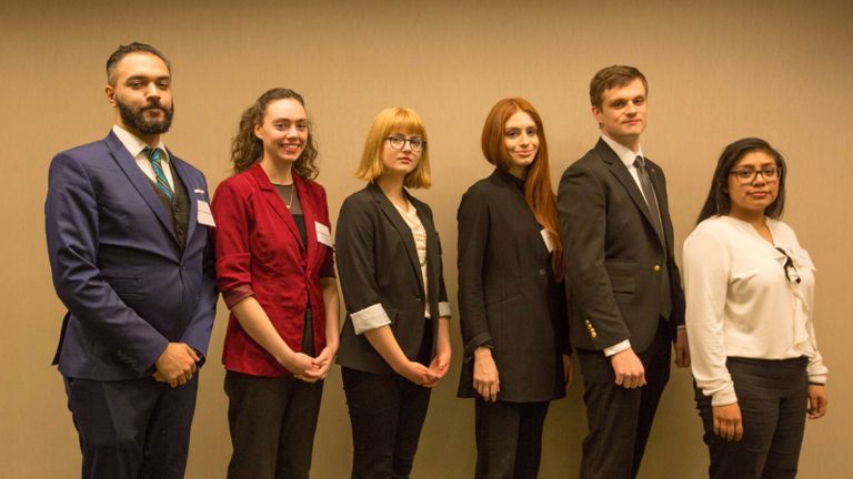 Pre-Law students group photo for moot court session 2018.