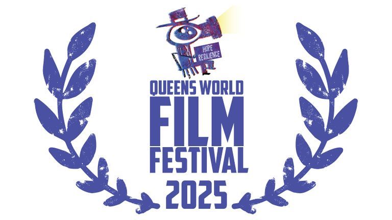 Queens World Film Festival logo and laurel.