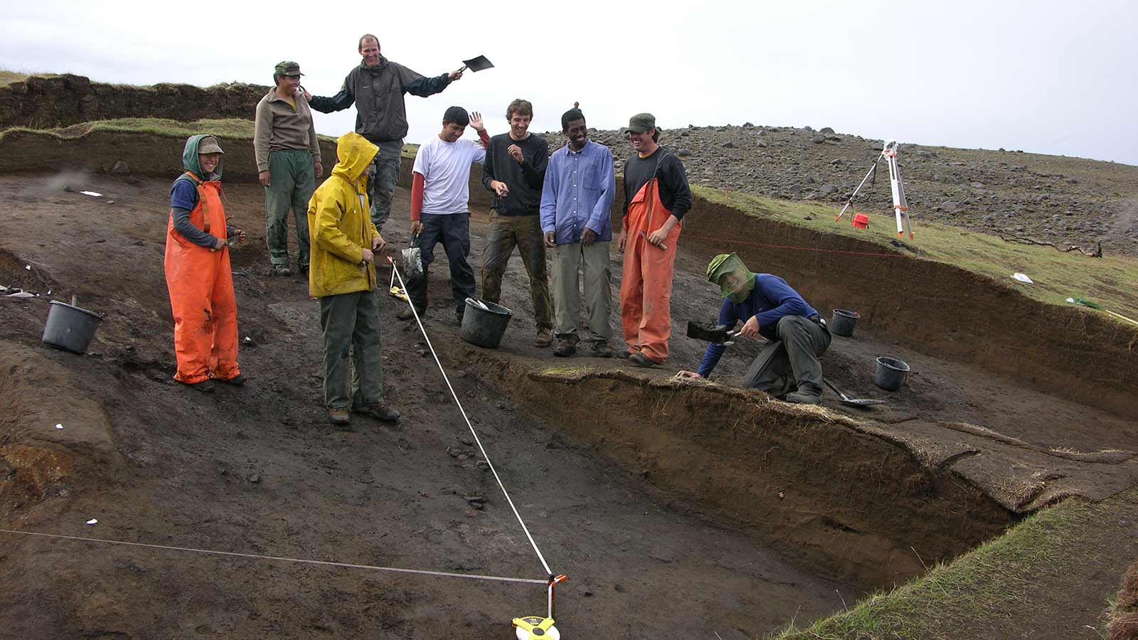 Near the end of season, undergrads and grad students in Iceland--hard work but good times.
