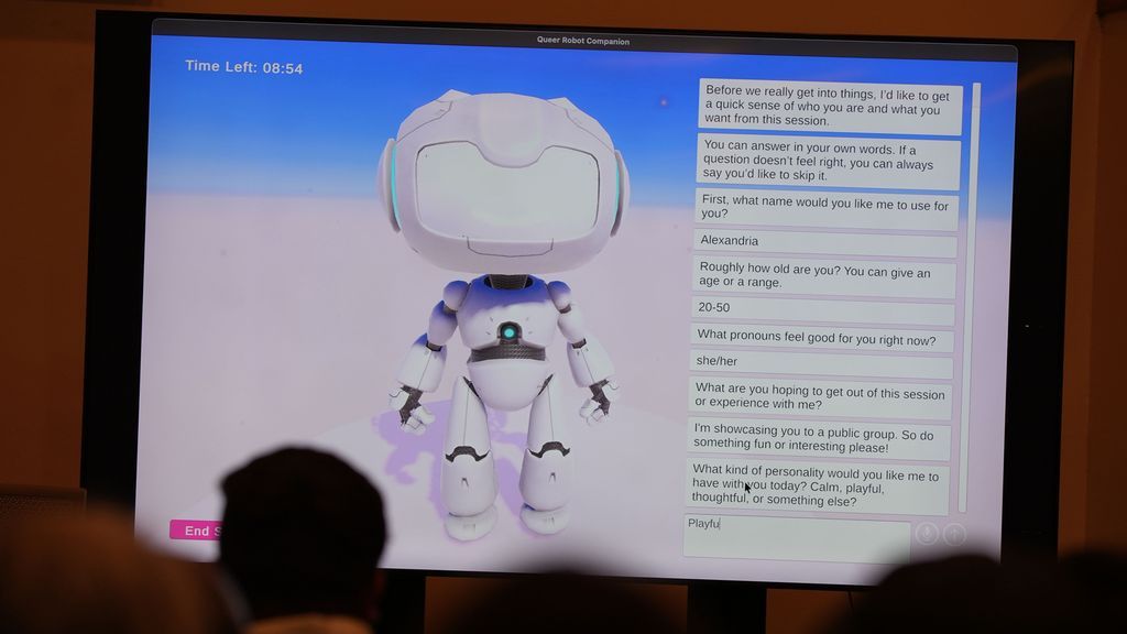Robot companion shown on screen