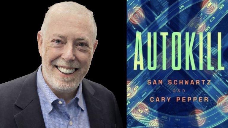 Sam Schwartz with book cover.