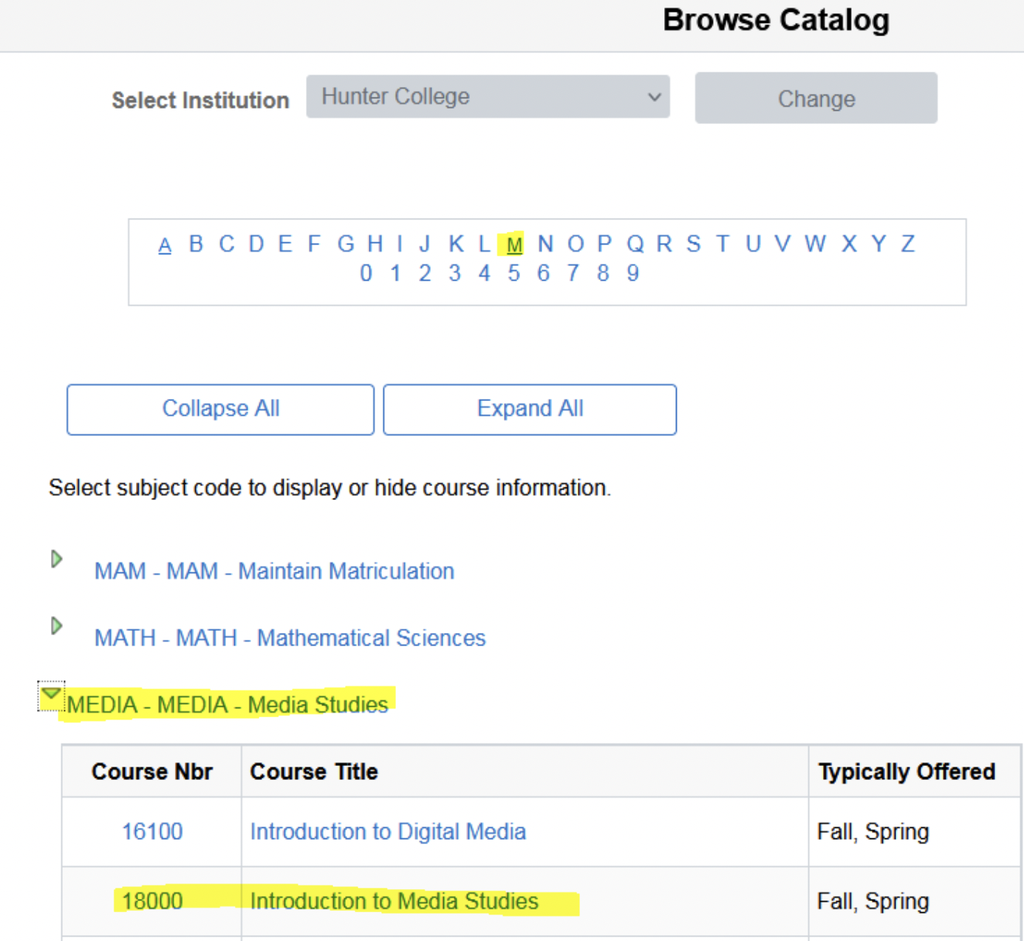 select course epermit