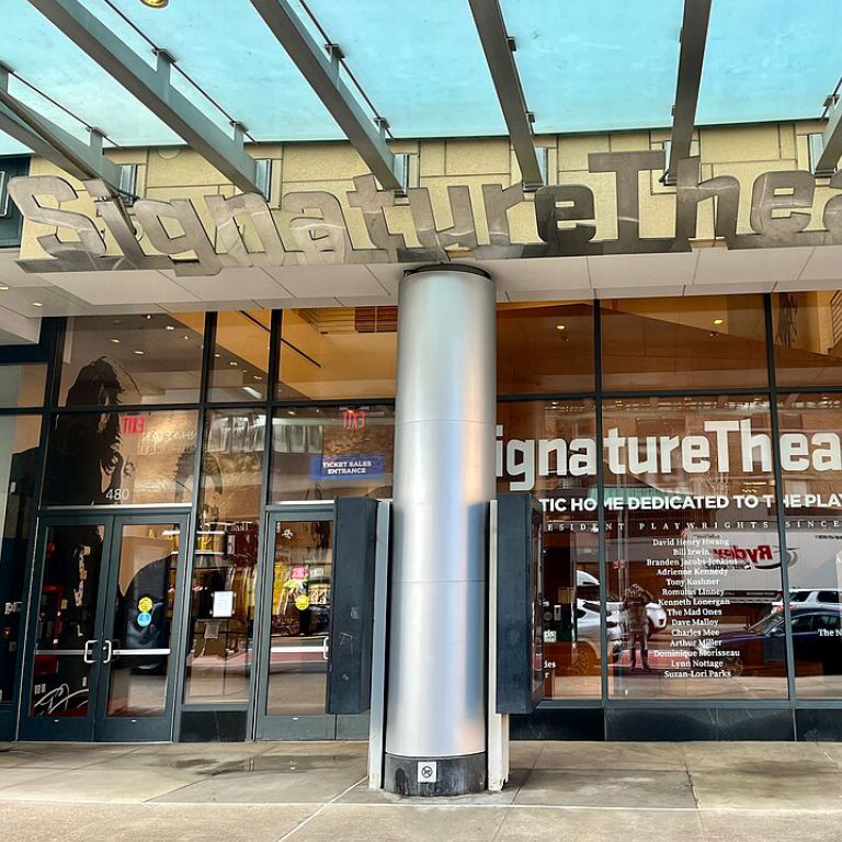 Outside of the Signature Theatre building.
