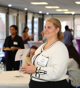 Kristina Simonson looks on at the Alumni and Student Mixer