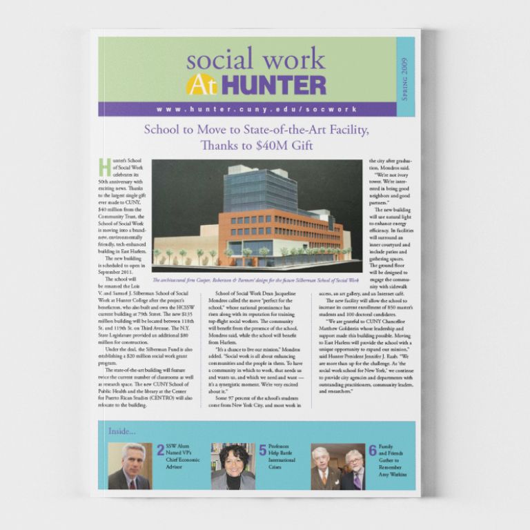 Cover of Social Work at Hunter Spring 2009 Edition