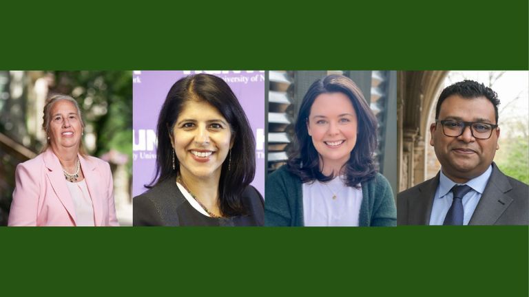 headshots of four speakers from The Right to Food event, side-by-side