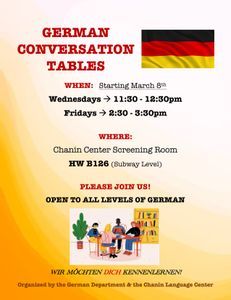 Spring 2024 German Conversation Event Poster