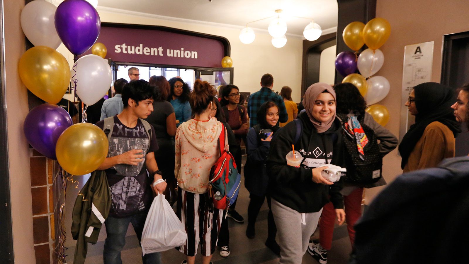 Students outside the new Student Union