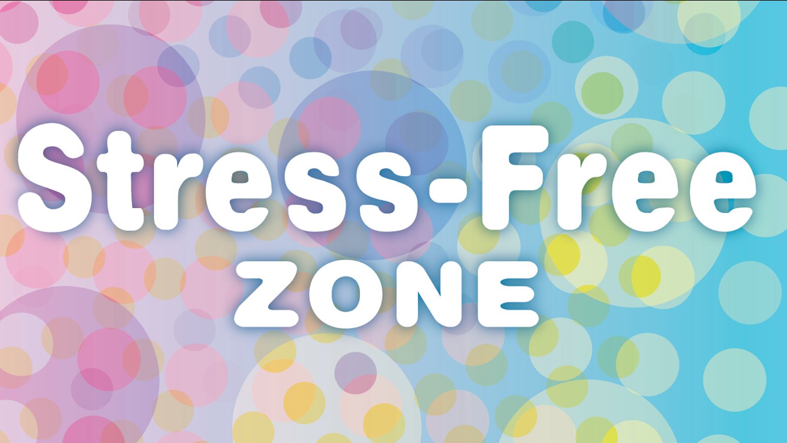 Image of flowing circles in soothing colors to illustrate the Stress-free Zone