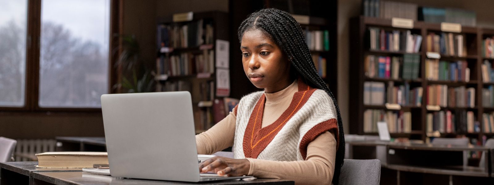 Student working on the computer.