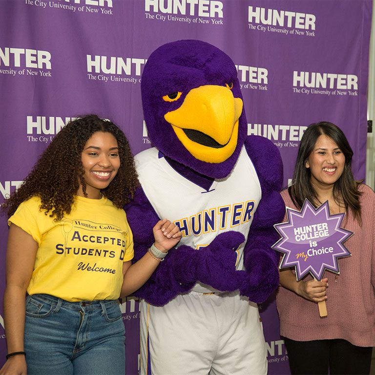 students with hunter hawk