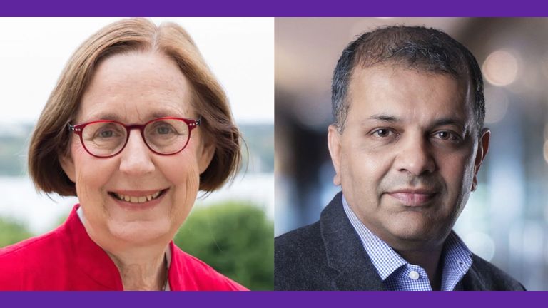 From left: Nancy Foner and Suketu Mehta