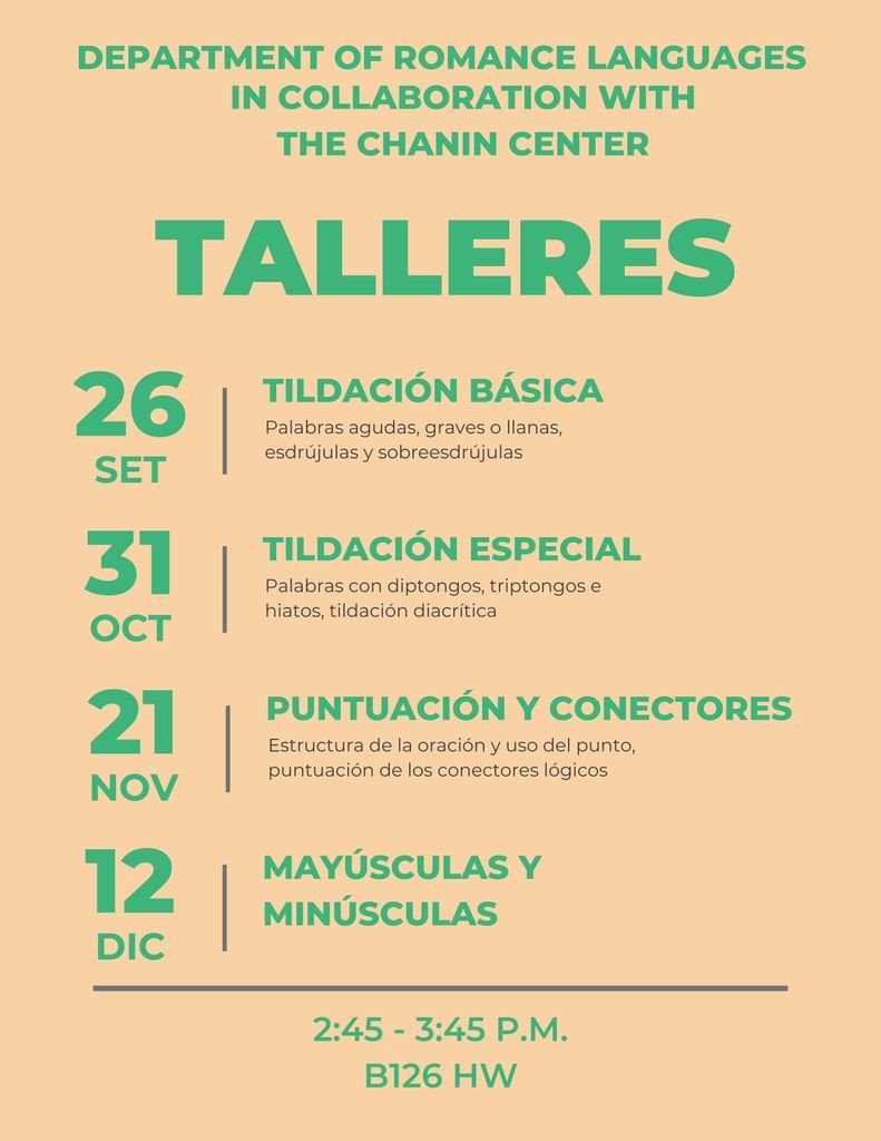 Talleres Fall 2024 Event Poster