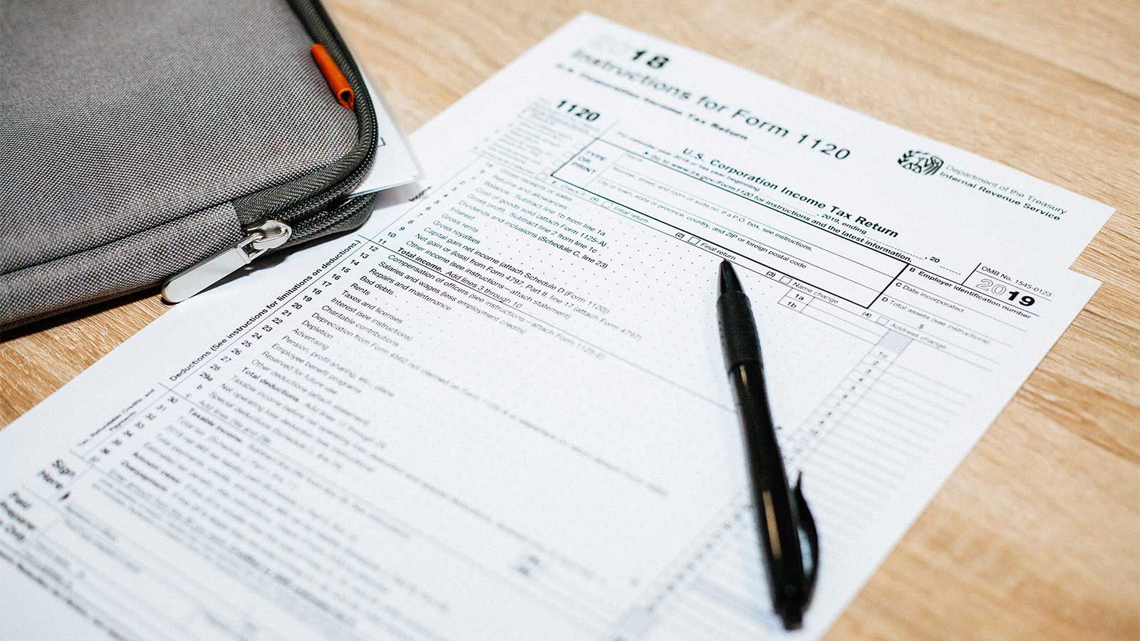 tax form on desk