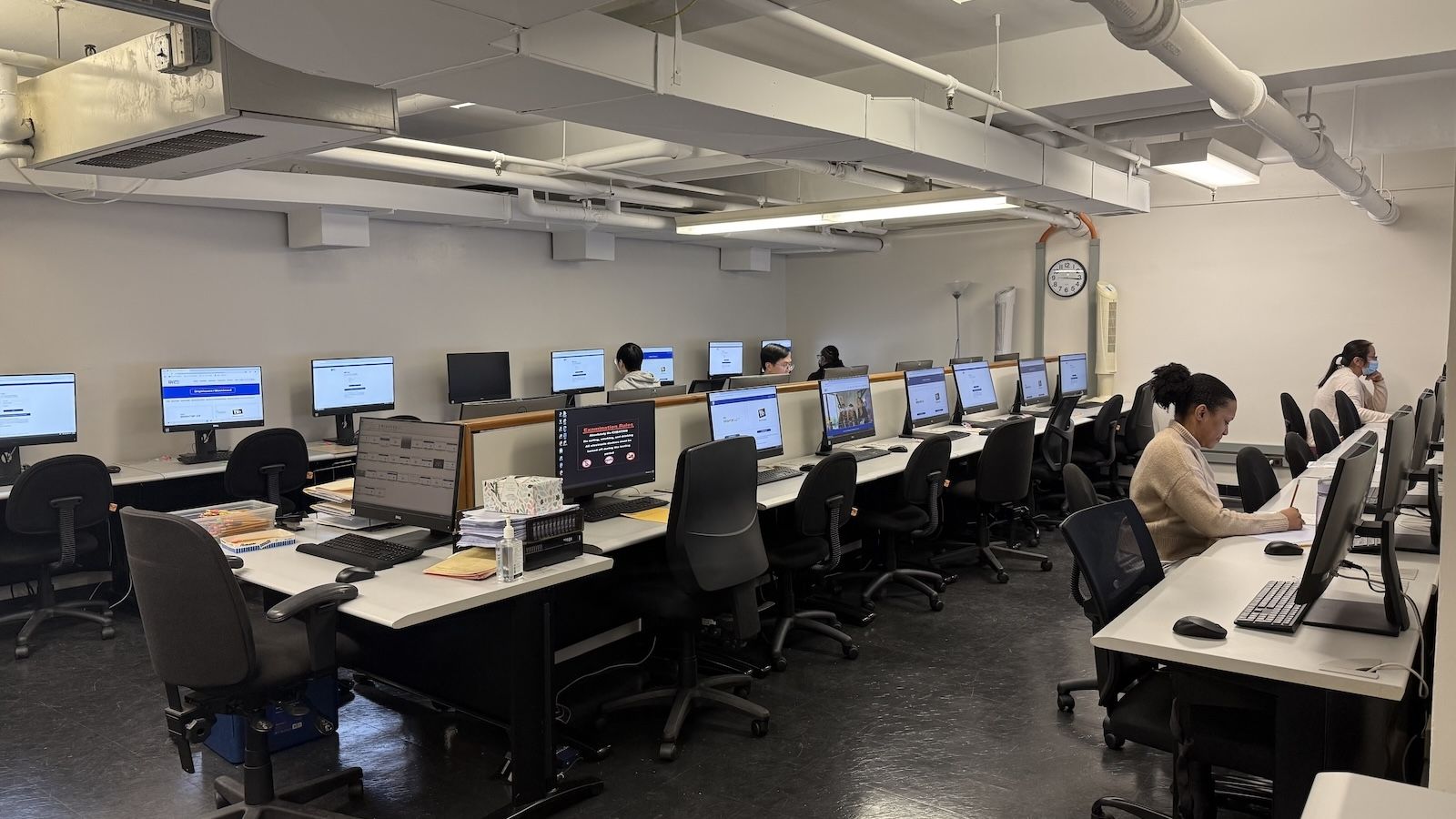 an empty room filled with computers