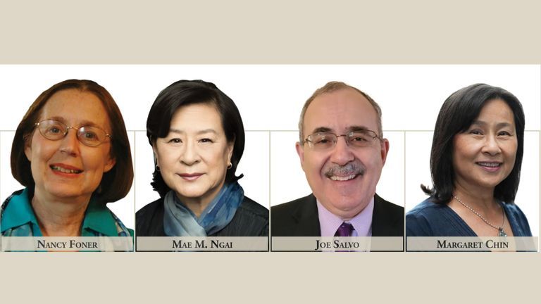 (From left) Nancy Foner, Mae M. Ngai, Joe Salvo, and Margaret Chin